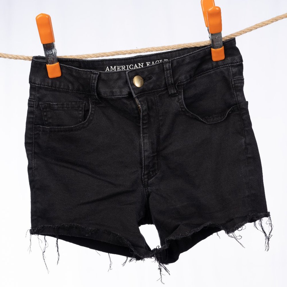 American Eagle High Waisted Black Shorts